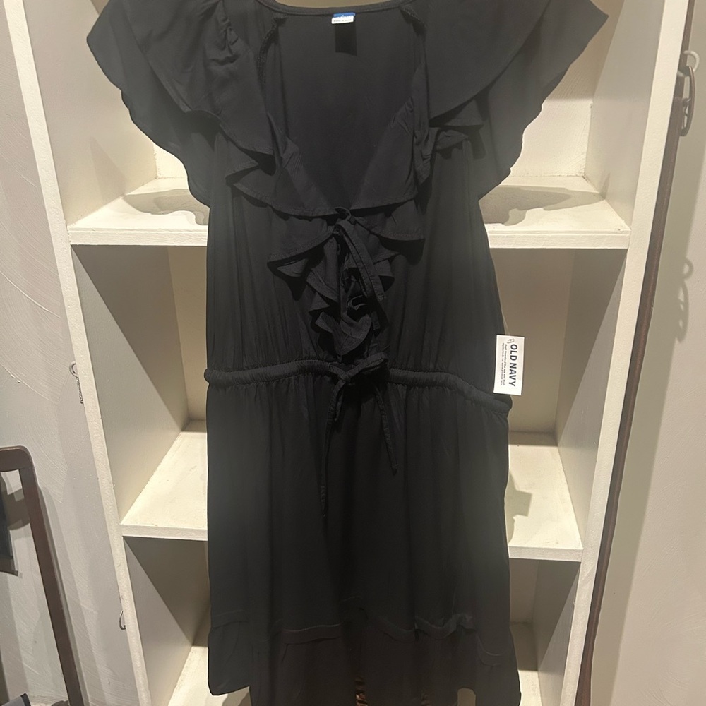 Old Navy black ruffle dress size large new with tags - Picture 10 of 16